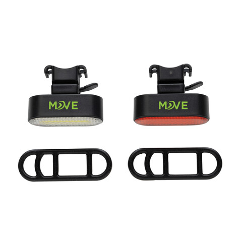 Lumino USB Fahrradlicht-Set aus RCS recyceltem Kunststoff schwarz bedrucken, Art.-Nr. P513.8401 Lumino USB Fahrradlicht-Set aus RCS recyceltem Kunststoff schwarz bedrucken, Art.-Nr. P513.8401