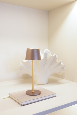 Zenic USB Tischleuchte aus RCS recyceltem Kunststoff Bronze bedrucken, Art.-Nr. P513.9732