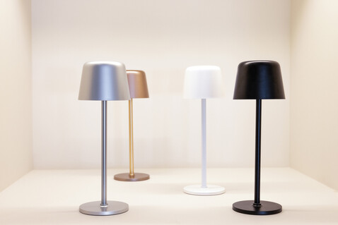Zenic USB Tischleuchte aus RCS recyceltem Kunststoff Bronze bedrucken, Art.-Nr. P513.9732