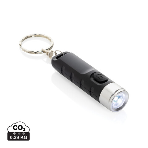 Globix USB Schlüsselanhänger-Taschenlampe aus RCS rABS schwarz bedrucken, Art.-Nr. P514.0201 Globix USB Schlüsselanhänger-Taschenlampe aus RCS rABS schwarz bedrucken, Art.-Nr. P514.0201