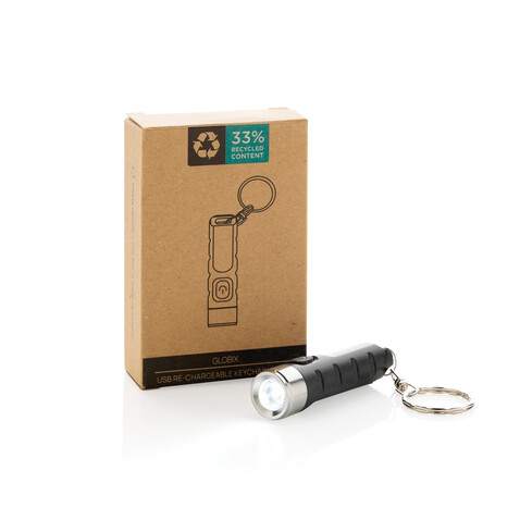 Globix USB Schlüsselanhänger-Taschenlampe aus RCS rABS schwarz bedrucken, Art.-Nr. P514.0201 Globix USB Schlüsselanhänger-Taschenlampe aus RCS rABS schwarz bedrucken, Art.-Nr. P514.0201