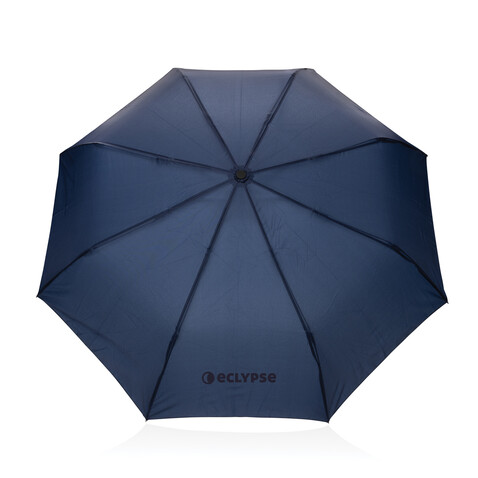 Kaycey 21“ Auto-Open Mini-Regenschirm aus AWARE™ rPET navy blau bedrucken, Art.-Nr. P850.7025