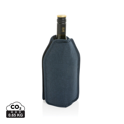 Vino AWARE™ rPET Weinkühler-Sleeve navy blau bedrucken, Art.-Nr. P915.0125 Vino AWARE™ rPET Weinkühler-Sleeve navy blau bedrucken, Art.-Nr. P915.0125