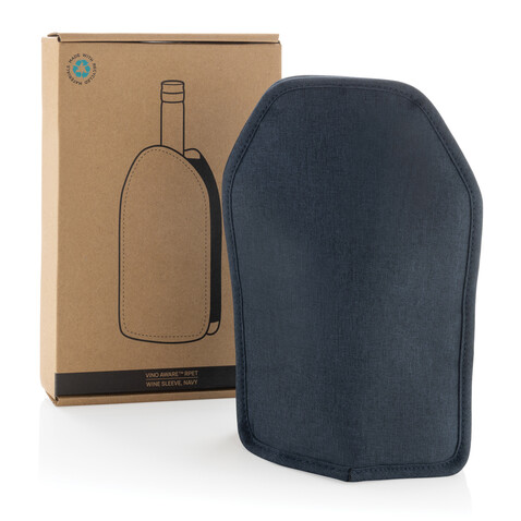 Vino AWARE™ rPET Weinkühler-Sleeve navy blau bedrucken, Art.-Nr. P915.0125 Vino AWARE™ rPET Weinkühler-Sleeve navy blau bedrucken, Art.-Nr. P915.0125