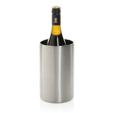 Vino Weinkühler aus RCS-zertifiziert recyc. Stainless-Steel silber bedrucken, Art.-Nr. P915.0202