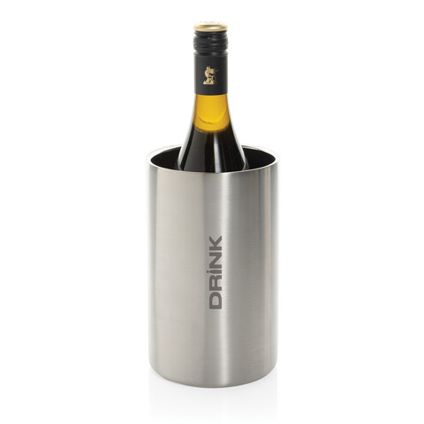 Vino Weinkühler aus RCS-zertifiziert recyc. Stainless-Steel silber bedrucken, Art.-Nr. P915.0202