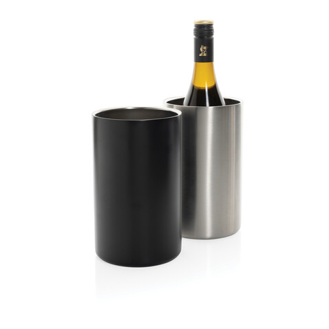 Vino Weinkühler aus RCS-zertifiziert recyc. Stainless-Steel silber bedrucken, Art.-Nr. P915.0202