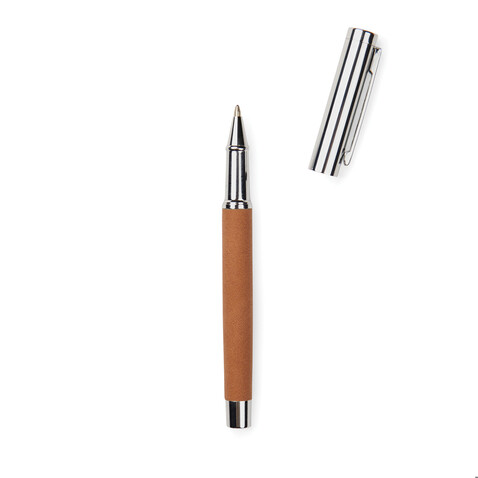 VINGA Bosler Stift aus RCS recyceltem Stainless-Steel braun bedrucken, Art.-Nr. V1690102