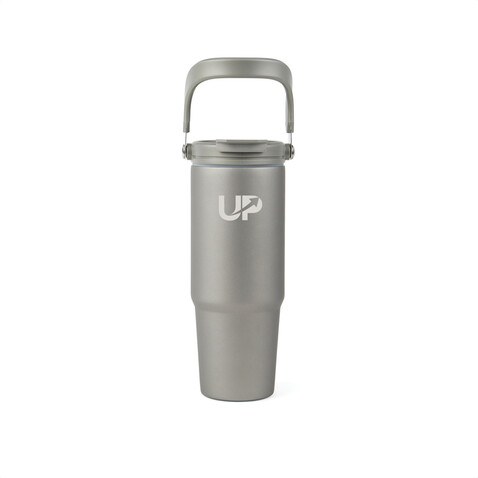 VINGA Eos Trek 880ml Flasche aus RCS rec. Stainless-Steel grau, grau bedrucken, Art.-Nr. V4320322