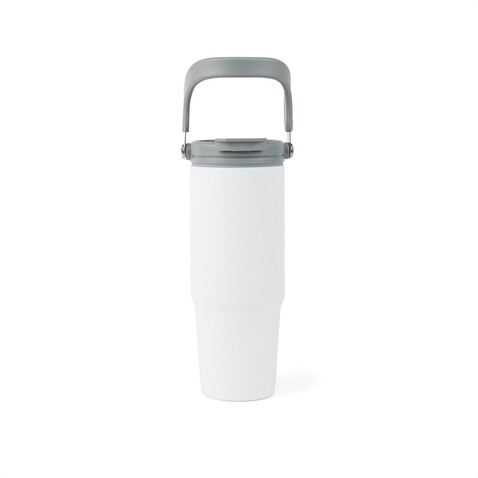 VINGA Eos Trek 880ml Flasche aus RCS rec. Stainless-Steel weiß, grau bedrucken, Art.-Nr. V4320303