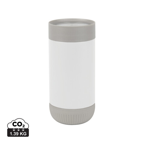 VINGA Erie 350ml Becher aus RCS rec. Stainless-Steel weiß, grau bedrucken, Art.-Nr. V4321003