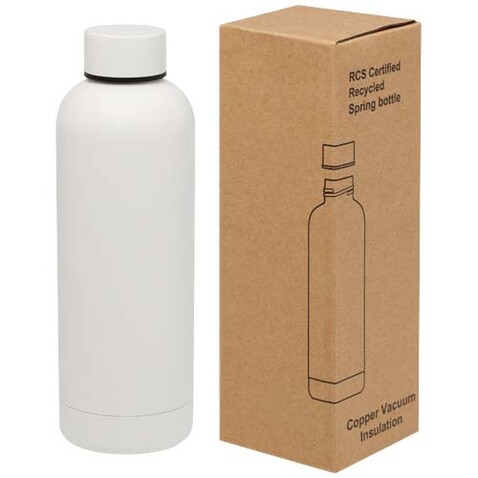 Spring 500 ml RCS-zertifizierte Kupfer-Vakuum Isolierflasche aus recyceltem Edelstahl, weiss bedrucken, Art.-Nr. 10079801 Spring 500 ml RCS-zertifizierte Kupfer-Vakuum Isolierflasche aus recyceltem Edelstahl, weiss bedrucken, Art.-Nr. 10079801
