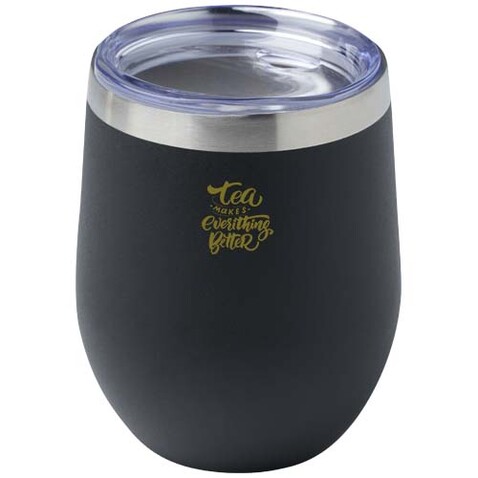 Corzo 350 ml RCS-zertifizierter Kupfer-Vakuum Isolierbecher aus recyceltem Edelstahl, schwarz bedrucken, Art.-Nr. 10079990 Corzo 350 ml RCS-zertifizierter Kupfer-Vakuum Isolierbecher aus recyceltem Edelstahl, schwarz bedrucken, Art.-Nr. 10079990