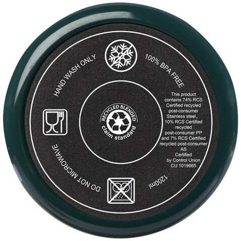 Melbourne 1200 ml RCS-zertifizierter Isolierbecher mit Strohhalm, Green flash bedrucken, Art.-Nr. 10080164