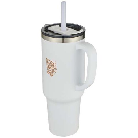 Sydney 1200 ml doppelwandiger RCS-zertifizierter Kupfer-Vakuum Isolierbecher mit Strohhalm, weiss bedrucken, Art.-Nr. 10080201 Sydney 1200 ml doppelwandiger RCS-zertifizierter Kupfer-Vakuum Isolierbecher mit Strohhalm, weiss bedrucken, Art.-Nr. 10080201