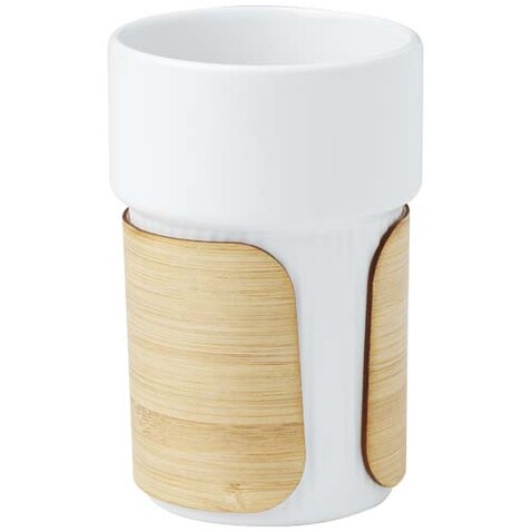 Fika 340 ml Becher mit Bambushülle, weiss bedrucken, Art.-Nr. 10080901 Fika 340 ml Becher mit Bambushülle, weiss bedrucken, Art.-Nr. 10080901