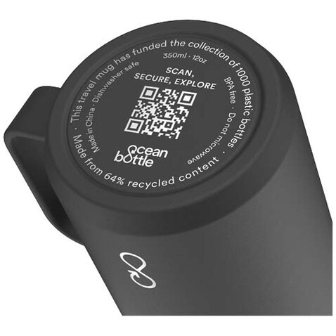 Ocean Bottle 350 ml vakuumisolierter Reisebecher, Obsidian Black bedrucken, Art.-Nr. 10081790 Ocean Bottle 350 ml vakuumisolierter Reisebecher, Obsidian Black bedrucken, Art.-Nr. 10081790