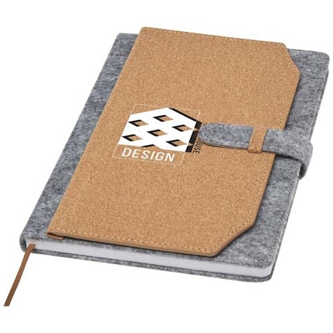 Viviana A5 Notizbuch aus recyceltem Filz und Kork, natur bedrucken, Art.-Nr. 10790706 Viviana A5 Notizbuch aus recyceltem Filz und Kork, natur bedrucken, Art.-Nr. 10790706