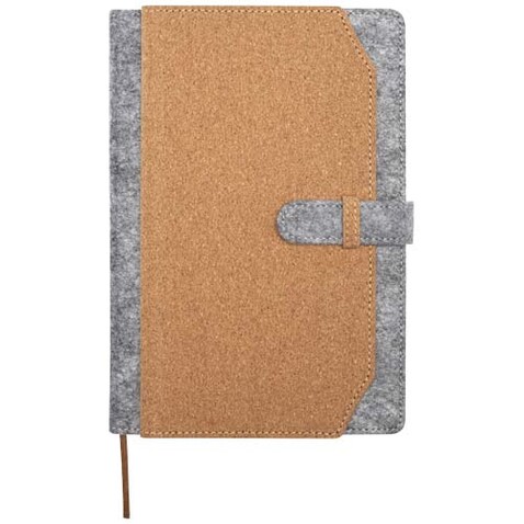 Viviana A5 Notizbuch aus recyceltem Filz und Kork, natur bedrucken, Art.-Nr. 10790706 Viviana A5 Notizbuch aus recyceltem Filz und Kork, natur bedrucken, Art.-Nr. 10790706