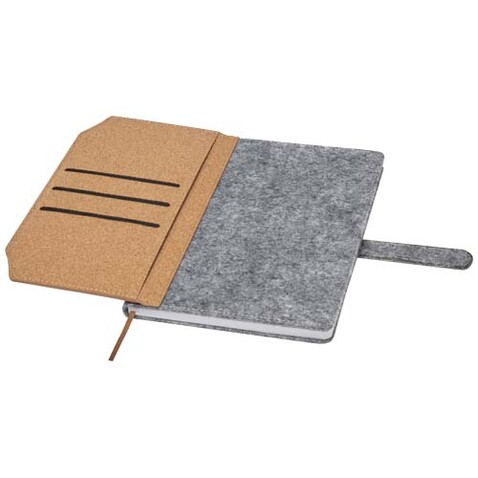 Viviana A5 Notizbuch aus recyceltem Filz und Kork, natur bedrucken, Art.-Nr. 10790706 Viviana A5 Notizbuch aus recyceltem Filz und Kork, natur bedrucken, Art.-Nr. 10790706