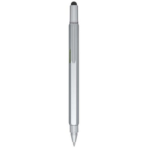 Dora Multifunktionsstift aus recyceltem Aluminium (schwarze Mine), silber bedrucken, Art.-Nr. 10790881 Dora Multifunktionsstift aus recyceltem Aluminium (schwarze Mine), silber bedrucken, Art.-Nr. 10790881