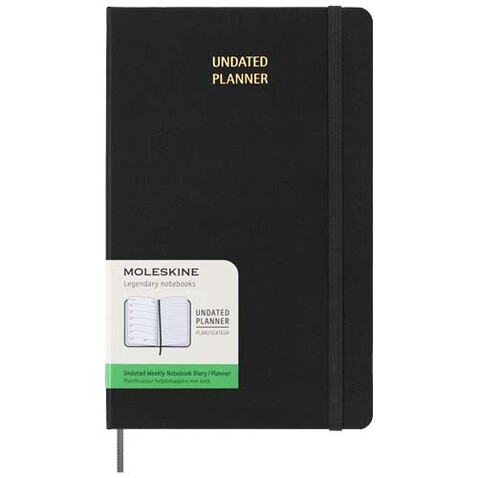 Moleskine Hardcover Wochenplaner L, undatiert, schwarz bedrucken, Art.-Nr. 10795290 Moleskine Hardcover Wochenplaner L, undatiert, schwarz bedrucken, Art.-Nr. 10795290