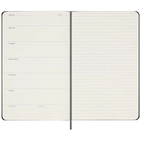 Moleskine Hardcover Wochenplaner L, undatiert, schwarz bedrucken, Art.-Nr. 10795290 Moleskine Hardcover Wochenplaner L, undatiert, schwarz bedrucken, Art.-Nr. 10795290