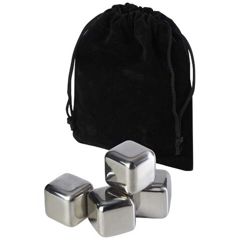 Froz Eiswürfel Set aus Edelstahl, schwarz, silber bedrucken, Art.-Nr. 11338490 Froz Eiswürfel Set aus Edelstahl, schwarz, silber bedrucken, Art.-Nr. 11338490