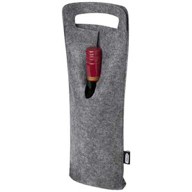 Felta 75cl Weinbeutel aus GRS recyceltem Filz, mittelgrau bedrucken, Art.-Nr. 12066582