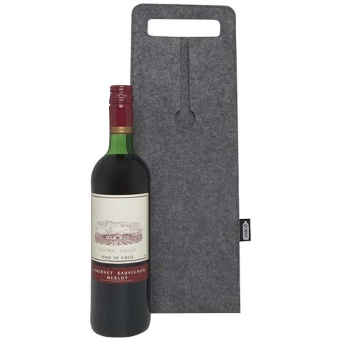 Felta 75cl Weinbeutel aus GRS recyceltem Filz, mittelgrau bedrucken, Art.-Nr. 12066582 Felta 75cl Weinbeutel aus GRS recyceltem Filz, mittelgrau bedrucken, Art.-Nr. 12066582