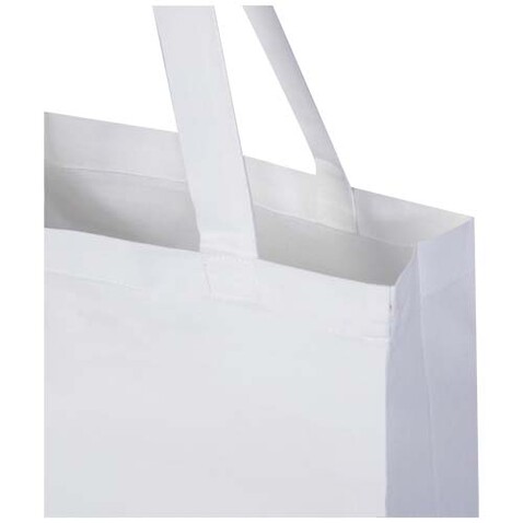 Madras 140 g/m² Baumwoll Tragetasche mit Seitenfalten aus GRS recycelter Baumwolle, weiss bedrucken, Art.-Nr. 12073301 Madras 140 g/m² Baumwoll Tragetasche mit Seitenfalten aus GRS recycelter Baumwolle, weiss bedrucken, Art.-Nr. 12073301