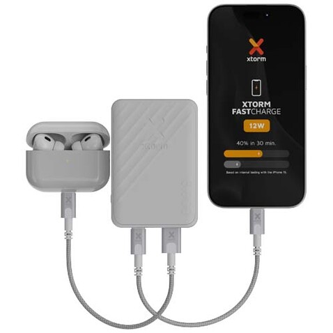 Xtorm XG205 Go2 12 W 5000 mAh Schnelllade-Powerbank, weiss bedrucken, Art.-Nr. 12440901 Xtorm XG205 Go2 12 W 5000 mAh Schnelllade-Powerbank, weiss bedrucken, Art.-Nr. 12440901