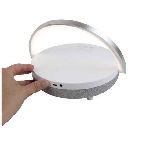 Prixton 10W 4-in-1 Bluetooth®-Lautsprecher mit LED-Licht und kabelloser Ladestation, weiss bedrucken, Art.-Nr. 2PA16001 Prixton 10W 4-in-1 Bluetooth®-Lautsprecher mit LED-Licht und kabelloser Ladestation, weiss bedrucken, Art.-Nr. 2PA16001
