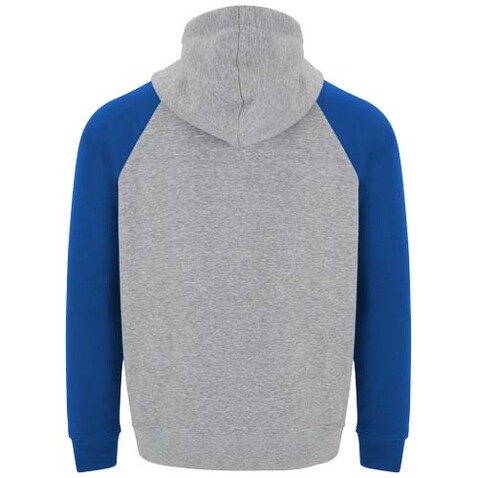 Badet zweifarbiger Kapuzenpullover für Kinder, heather grau, royalblau bedrucken, Art.-Nr. K1058B2L
