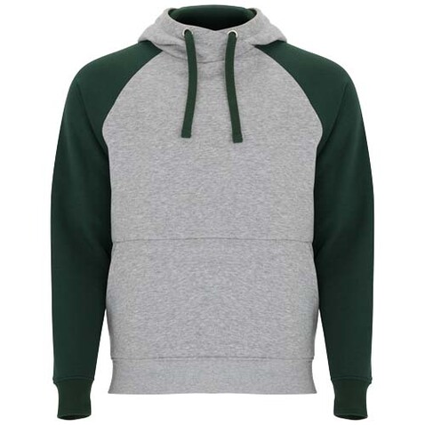 Badet zweifarbiger Kapuzenpullover für Kinder, heather grau, dunkelgrün bedrucken, Art.-Nr. K1058B4J Badet zweifarbiger Kapuzenpullover für Kinder, heather grau, dunkelgrün bedrucken, Art.-Nr. K1058B4J