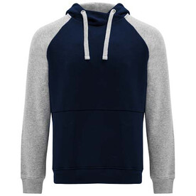 Badet zweifarbiger Kapuzenpullover Unisex, Navy Blue, heather grau bedrucken, Art.-Nr. R10588G4