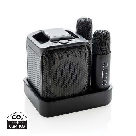Singvibe Karaoke-Set mit Doppelmikrofon aus RCS rec. ABS schwarz bedrucken, Art.-Nr. P331.0601 Singvibe Karaoke-Set mit Doppelmikrofon aus RCS rec. ABS schwarz bedrucken, Art.-Nr. P331.0601