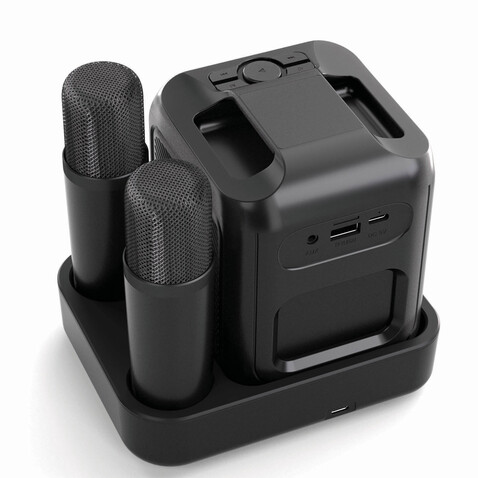 Singvibe Karaoke-Set mit Doppelmikrofon aus RCS rec. ABS schwarz bedrucken, Art.-Nr. P331.0601 Singvibe Karaoke-Set mit Doppelmikrofon aus RCS rec. ABS schwarz bedrucken, Art.-Nr. P331.0601