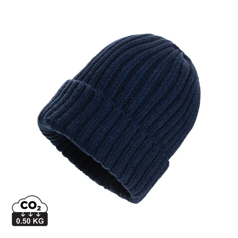 Kennedi AWARE™ Polylana® Beanie navy blau bedrucken, Art.-Nr. P453.3825
