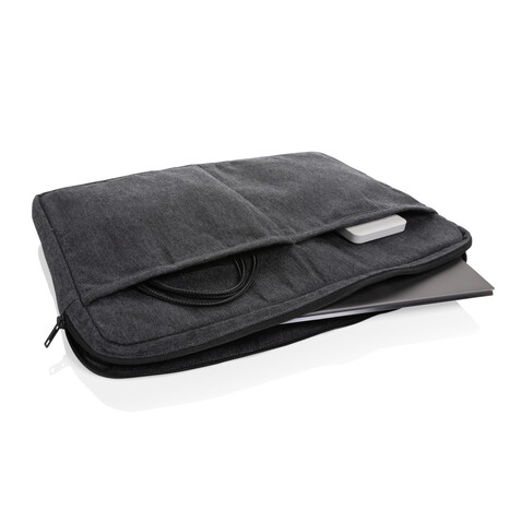 Laluka AWARE™ 15,6" Laptoptasche aus recycelter Baumwolle anthrazit bedrucken, Art.-Nr. P788.149