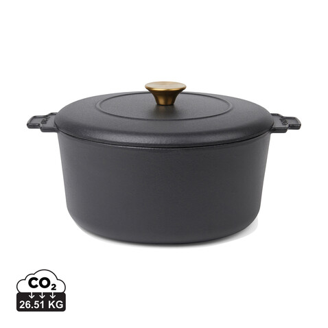 VINGA Monte Heritage Kokotte 5,5 L schwarz bedrucken, Art.-Nr. V2615101