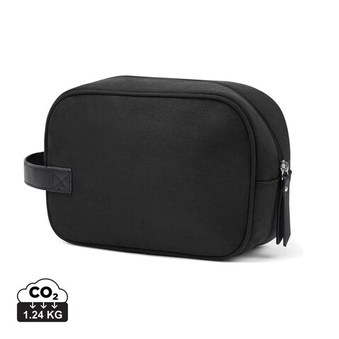 VINGA Marlow Kosmetiktasche aus RCS recyceltem Polyester schwarz bedrucken, Art.-Nr. V7030001 VINGA Marlow Kosmetiktasche aus RCS recyceltem Polyester schwarz bedrucken, Art.-Nr. V7030001