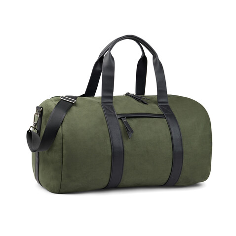 VINGA Marlow Wochenendtasche RCS aus recyceltem Polyester grün, schwarz bedrucken, Art.-Nr. V7070109 VINGA Marlow Wochenendtasche RCS aus recyceltem Polyester grün, schwarz bedrucken, Art.-Nr. V7070109