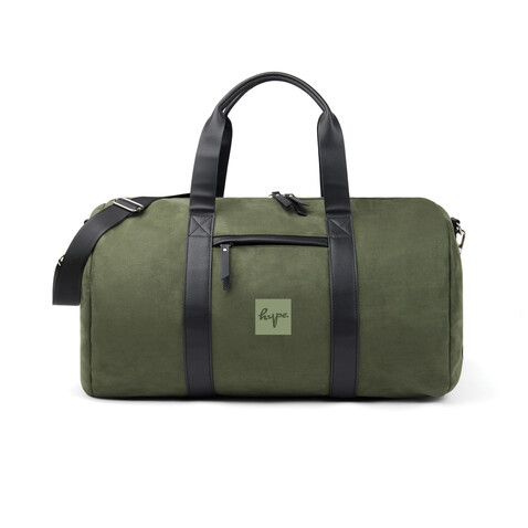 VINGA Marlow Wochenendtasche RCS aus recyceltem Polyester grün, schwarz bedrucken, Art.-Nr. V7070109 VINGA Marlow Wochenendtasche RCS aus recyceltem Polyester grün, schwarz bedrucken, Art.-Nr. V7070109