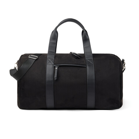 VINGA Marlow Wochenendtasche RCS aus recyceltem Polyester schwarz bedrucken, Art.-Nr. V7070101
