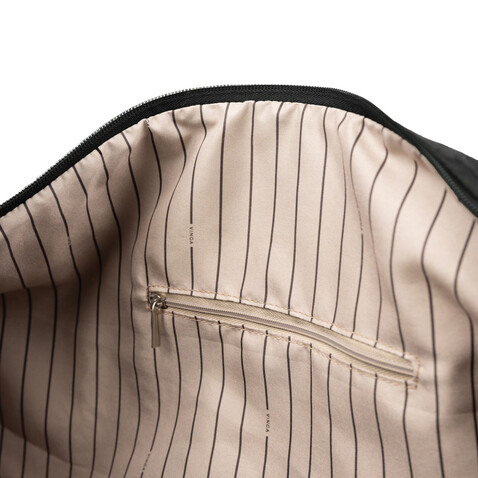 VINGA Marlow Wochenendtasche RCS aus recyceltem Polyester schwarz bedrucken, Art.-Nr. V7070101