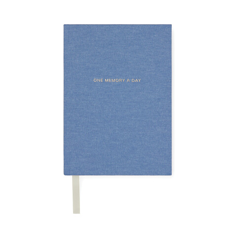 VINGA "One memory a day" GRS-recyceltes Papierjournal blau bedrucken, Art.-Nr. V7730205 VINGA "One memory a day" GRS-recyceltes Papierjournal blau bedrucken, Art.-Nr. V7730205