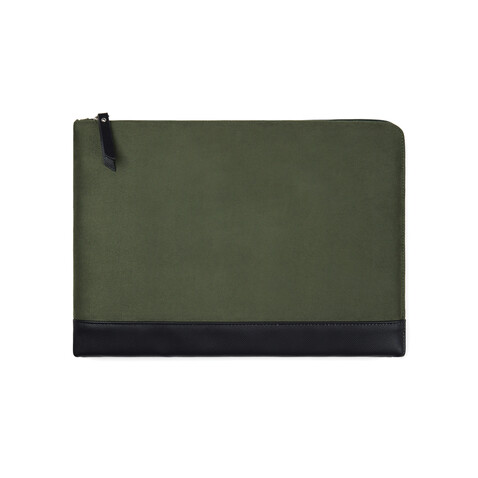 VINGA Marlow 16" Laptop Sleeve aus RCS recyceltem Polyester grün, schwarz bedrucken, Art.-Nr. V7880709