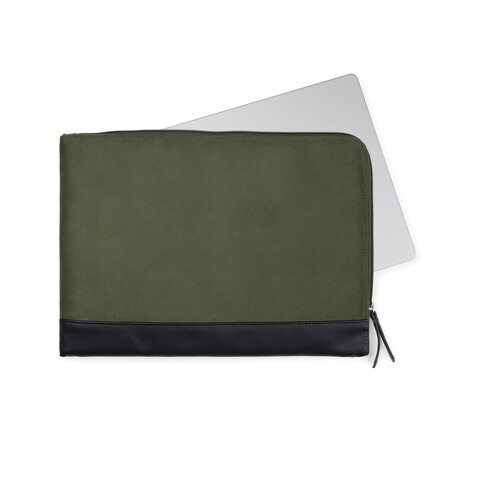 VINGA Marlow 16" Laptop Sleeve aus RCS recyceltem Polyester grün, schwarz bedrucken, Art.-Nr. V7880709
