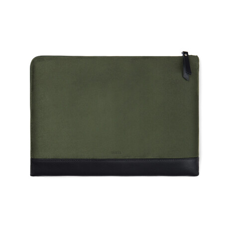 VINGA Marlow 16" Laptop Sleeve aus RCS recyceltem Polyester grün, schwarz bedrucken, Art.-Nr. V7880709